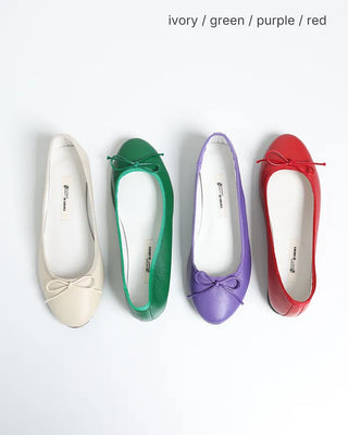 Ribbon round collar flat shoes