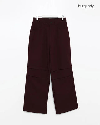 Colored denim wide-leg pants