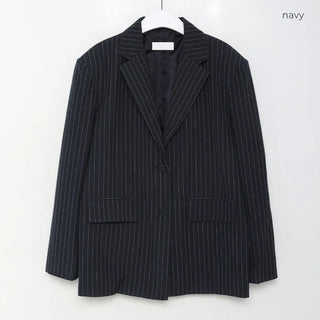 Striped Shoulder Pad Oversized Jacket