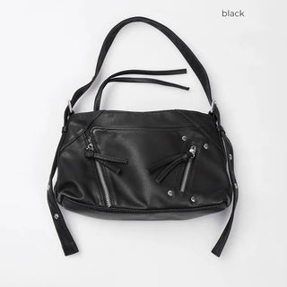 Vintage Washed Square Eyelet Shoulder Bag