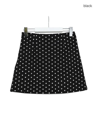 Mini skirt with polka dot inner shorts