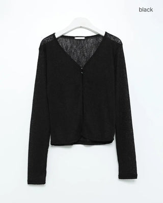 Two-button sheer cardigan