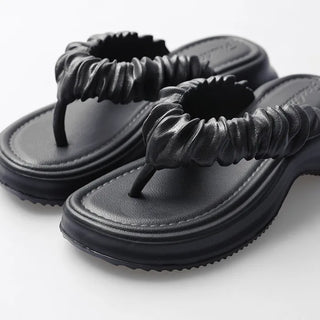 Frilled platform sandals