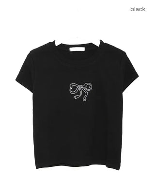 Cubic Ribbon Short-Sleeved T-Shirt