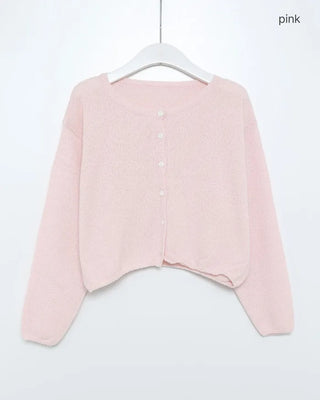 Round neck basic cardigan
