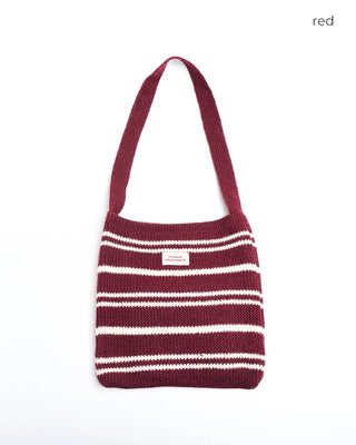 Striped knit bag