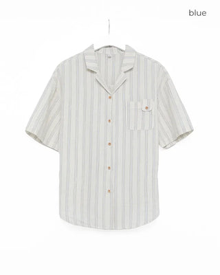 Tab pocket triple stripe half shirt