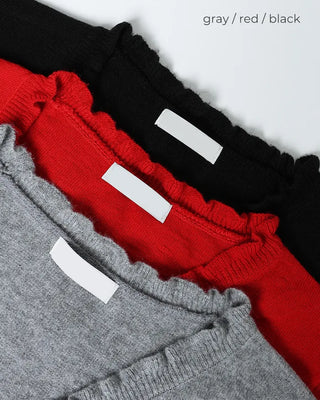 Frill knit cardigan