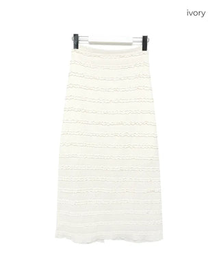 Wave frill long skirt