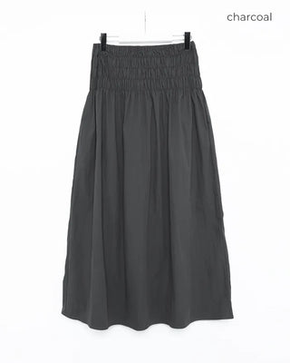 Shirred waist long skirt