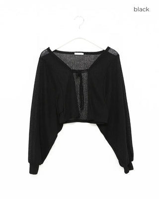 Strappy sheer bolero cardigan