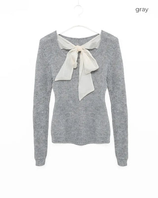 Back ribbon detail knit