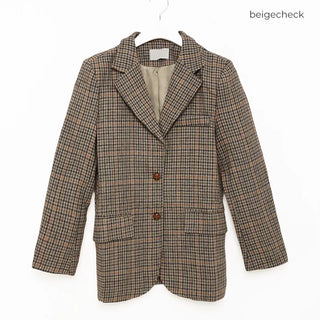 Checked wool herringbone jacket
