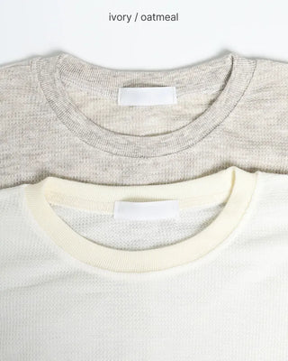 Oversized Long Sleeve Waffle T-Shirt