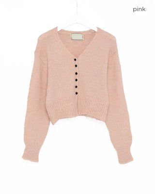 Black button-up V-neck cardigan