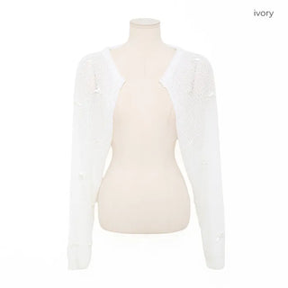 Ribbon detail knit bolero
