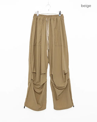 (Unisex) Pintuck Balloon Fit String Waist Elastic Pants
