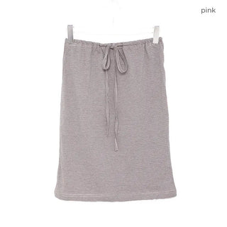 Bordered string midi skirt