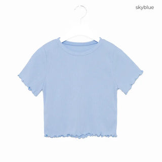 Cropped Frill Half-Sleeve T-Shirt