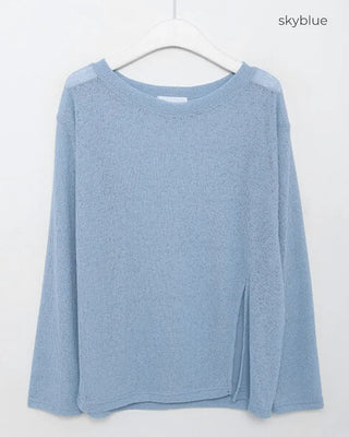 See-through slit round knit