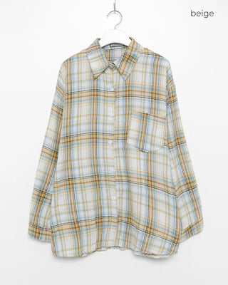 Loose-fitting big check shirt