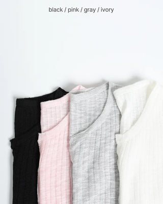 Ribbed sheer knit cardigan