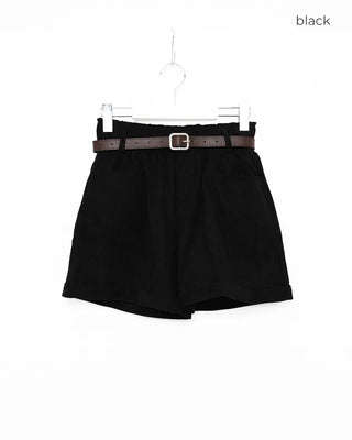 Belted Corduroy Shorts