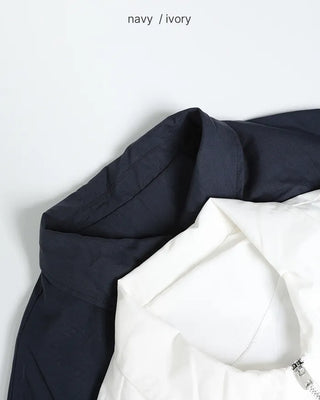 High-neck striped pattern blouson