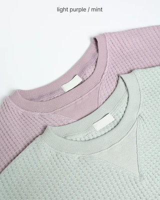 Loose-fit waffle sweatshirt