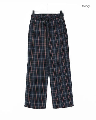 Loose-fit banding check pants