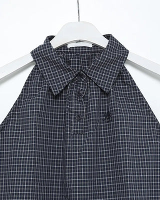 Color check sleeveless blouse