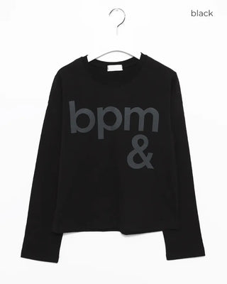 bpm & Lettering Long Sleeve Cut and Sewn