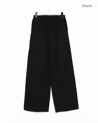 Cotton wide-leg elastic waist pants