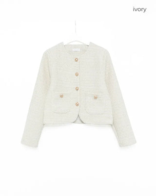 Tweed round jacket