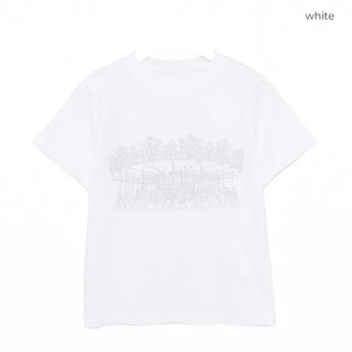 Merry-go-round print short-sleeved T-shirt