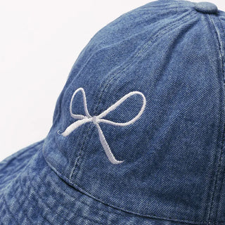 Ribbon Stitch Denim Cap