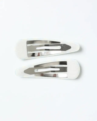 Gingham check snap hair clips (2pcs)