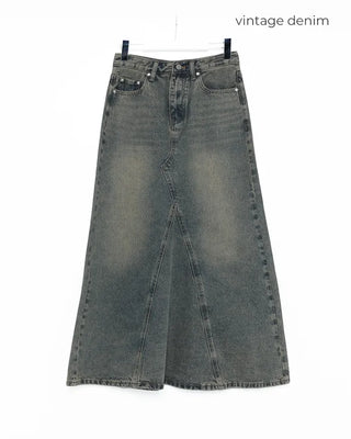 Casual denim long skirt