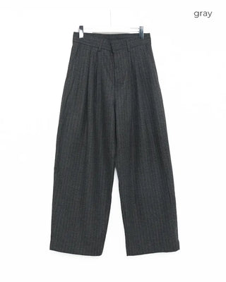(Unisex) Pinstripe Two-Pleat Wide Winter Slacks