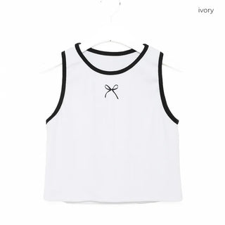 Ribbon bicolor sleeveless top