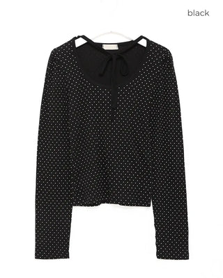 Polka dot long-sleeved T-shirt