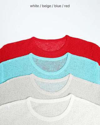 Crop-fit sheer long-sleeve knit