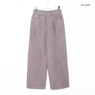 Pleated wide chino pants