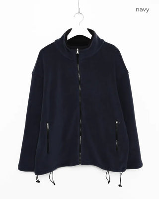 High-neck fleece jumper