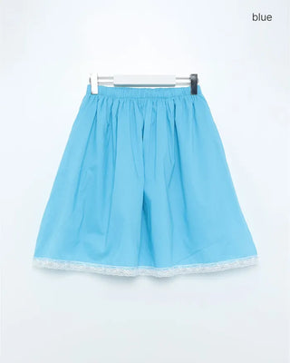 Shirred cotton midi skirt