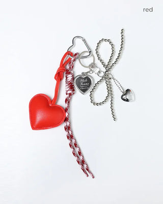 Heart Ribbon Chain Keyring