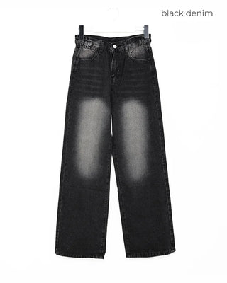 Washed denim pants