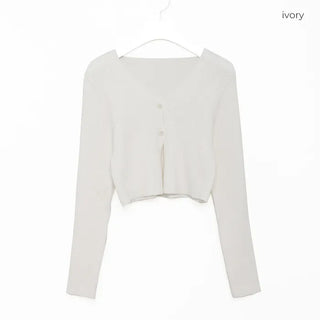 2-button V-neck cardigan