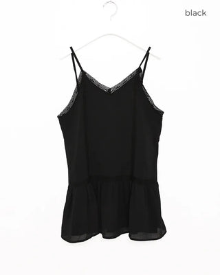 Lace-line sheer camisole mini dress