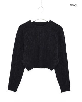 Cropped round knit